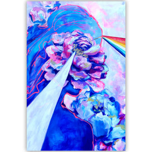 Floral Acrylic Painting of the bending of light. Wall Decor for your home.